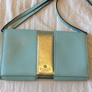 Kate Spade Soft Aqua Leather Cross Body Bag